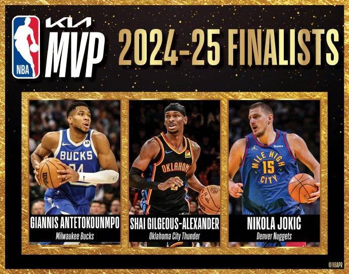 常规赛奖项候选人名单出炉：SGA约老师字母争MVP